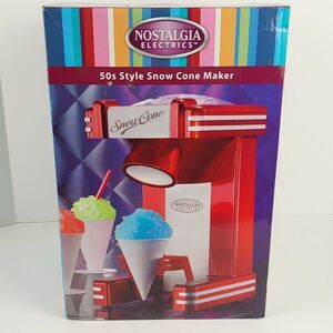 Nostalgia Electrics 50s Style Snow Cone Maker Slushy Ice Shaver Retro - Tested